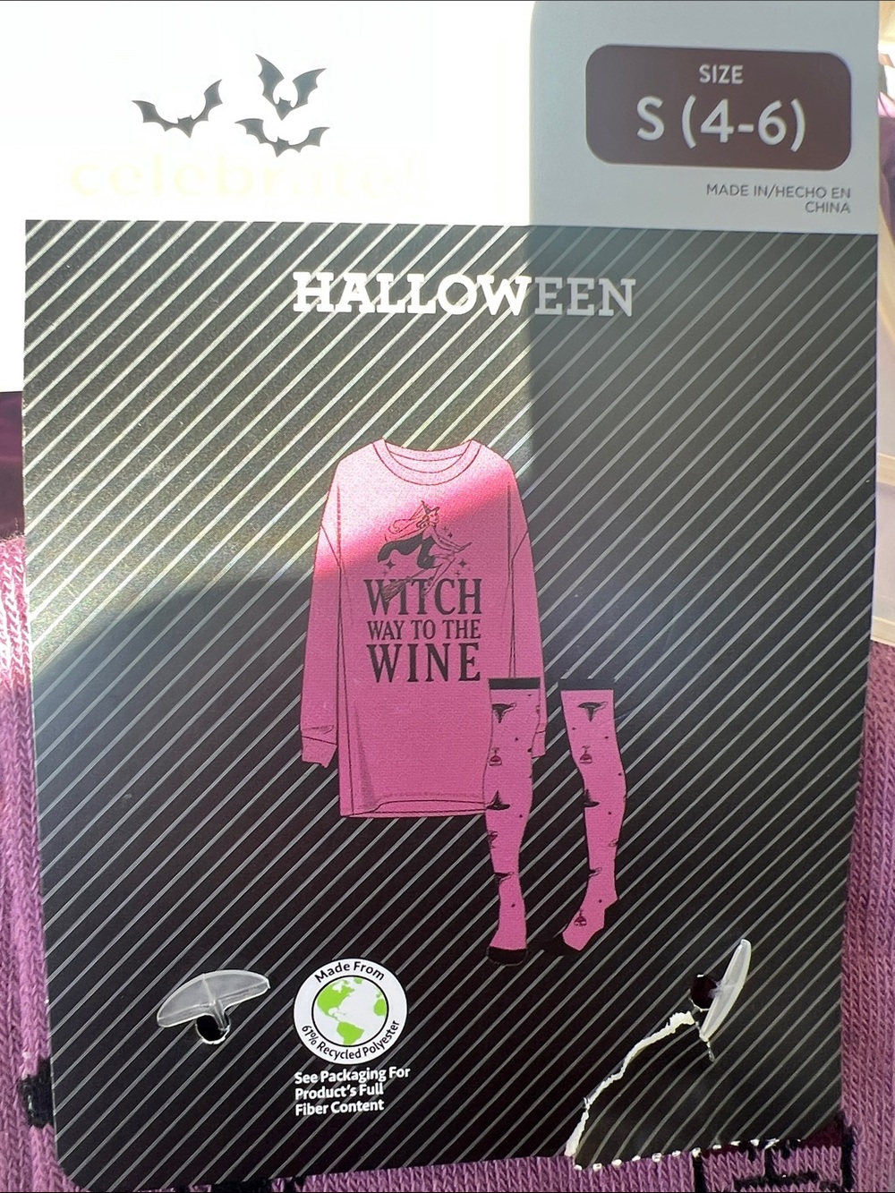 Purple Graphic 'Witch Way to the Wine' Women's Long Sleeve Top - Picture 3 of 3